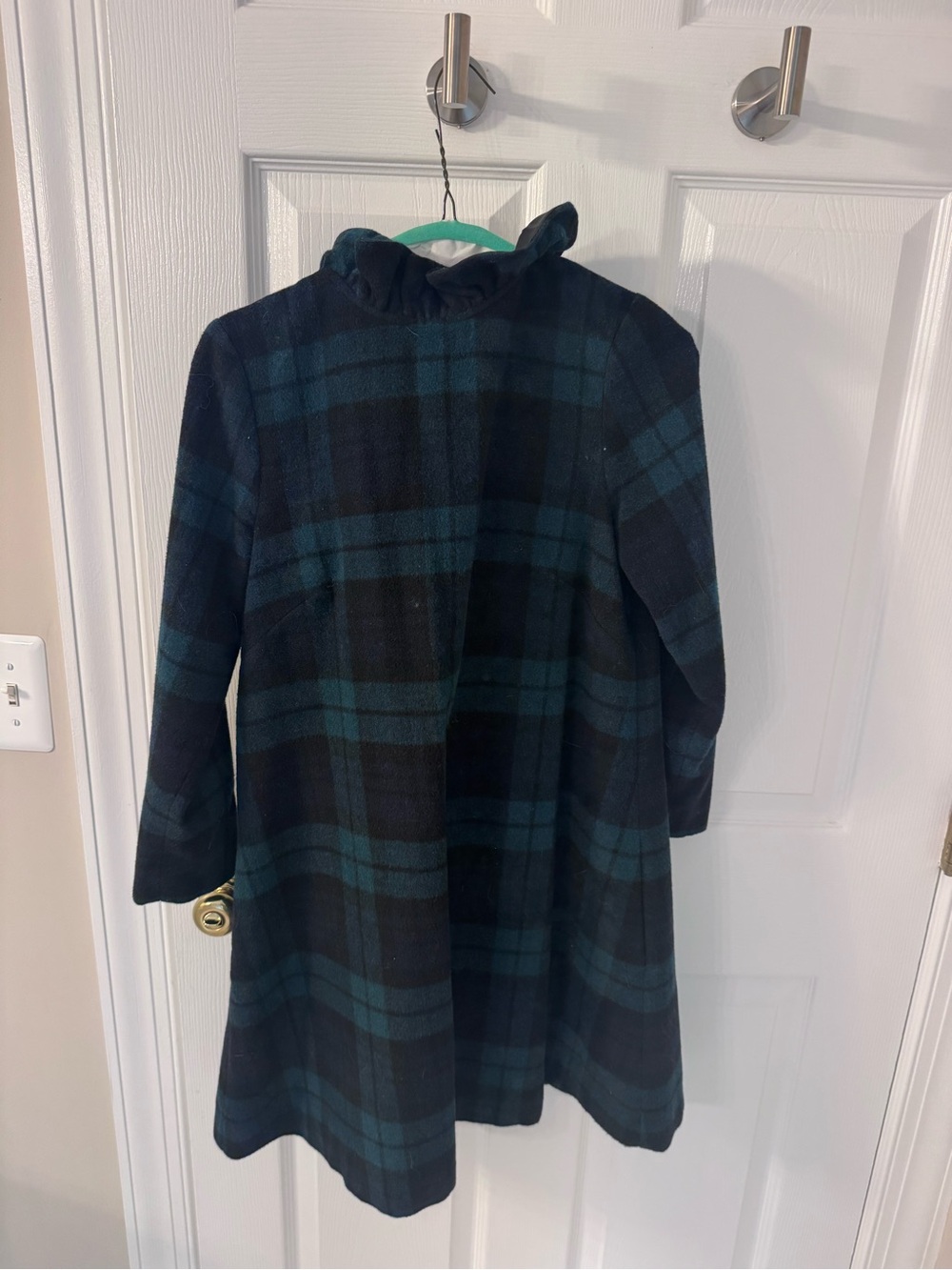 Tuckernuck Black & Green Wool Plaid Mini Dress